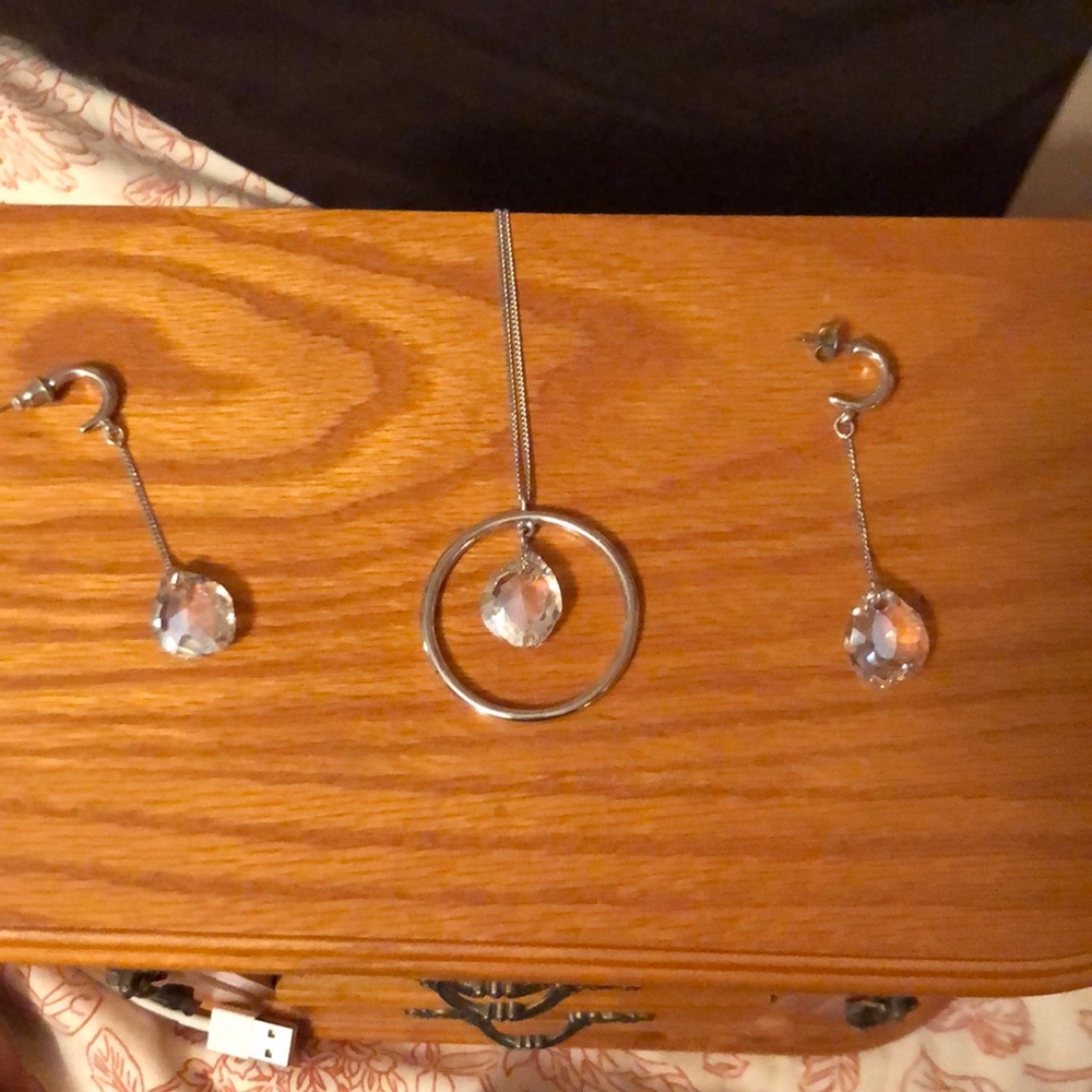 Authentic Swarovski necklace and earring set